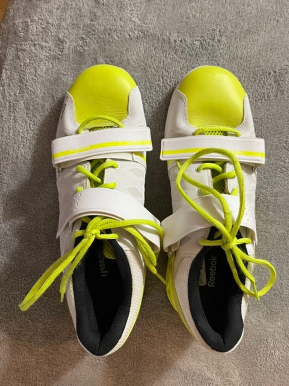 Weightlifting Shoes, CrossFit, Reebok, White and Yellow, like new, barely worn